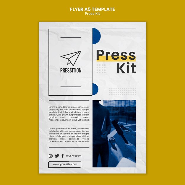 PSD grátis design de modelo de kit de imprensa