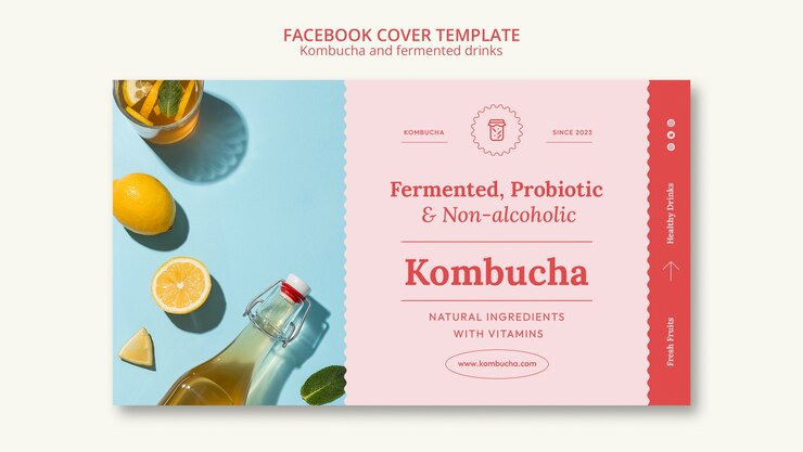 PSD grátis design de modelo de kombuchá
