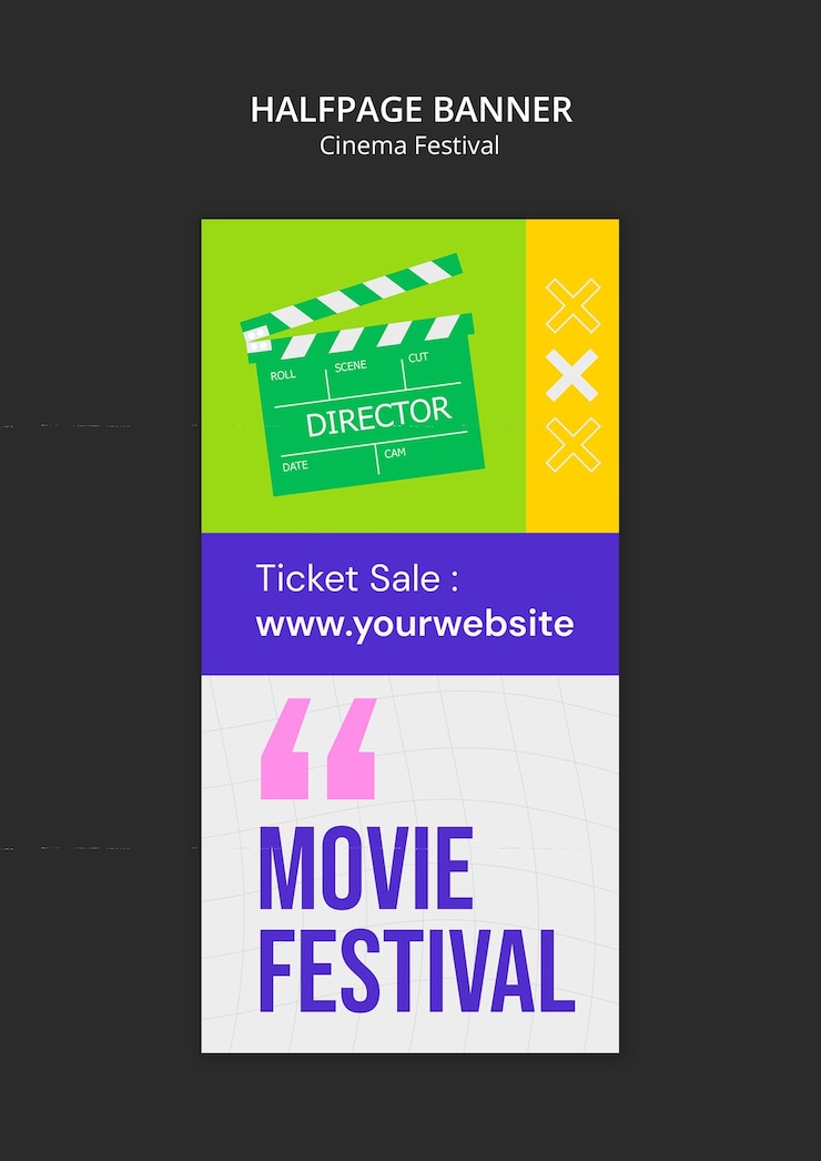 PSD grátis design de modelo de meia página de festival de cinema