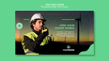 PSD grátis design de modelo de miniatura do youtube de energia renovável