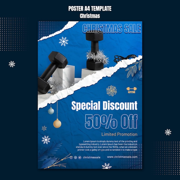 PSD grátis design de modelo de natal gradiente