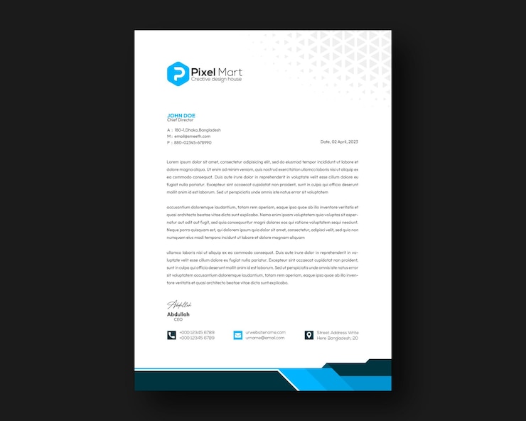 PSD grátis design de modelo de papel timbrado profissional e criativo