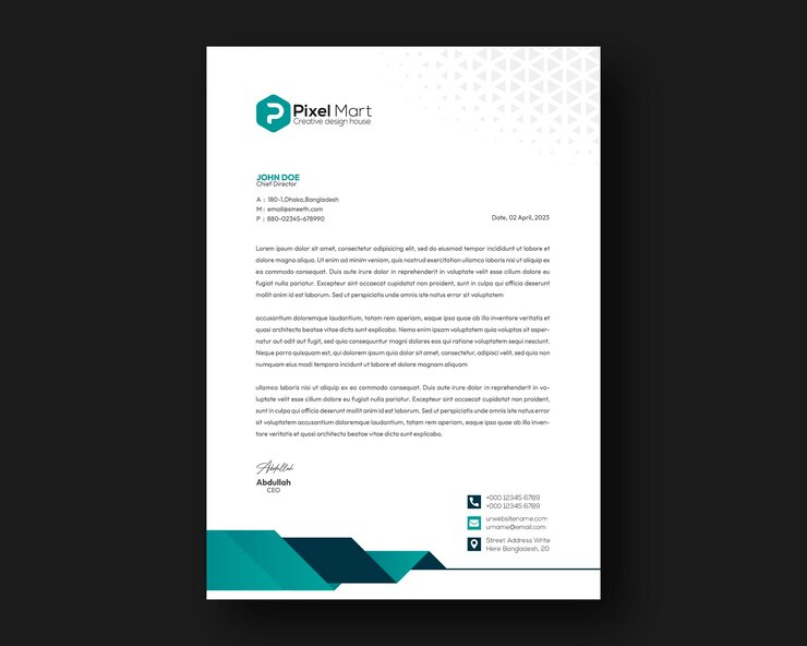 PSD grátis design de modelo de papel timbrado profissional e criativo