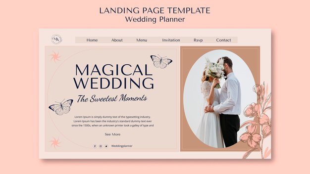 Design de modelo de planejador de casamento