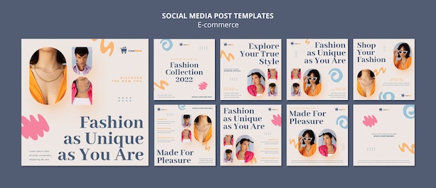 PSD grátis design de modelo de postagem do instagram de comércio eletrônico