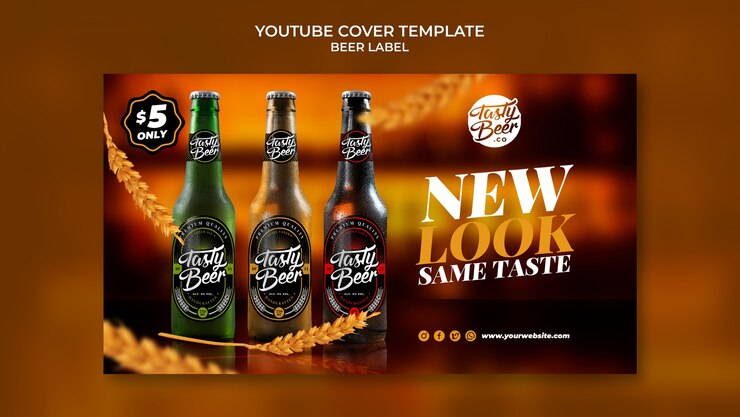 PSD grátis design de modelo de rótulo de cerveja
