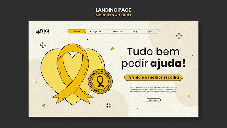 PSD grátis design de modelo de setembro amarelo