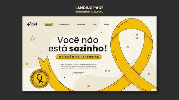 Design de modelo de setembro amarelo