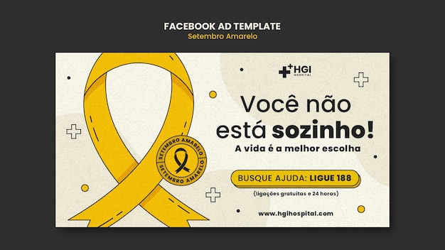 PSD grátis design de modelo de setembro amarelo