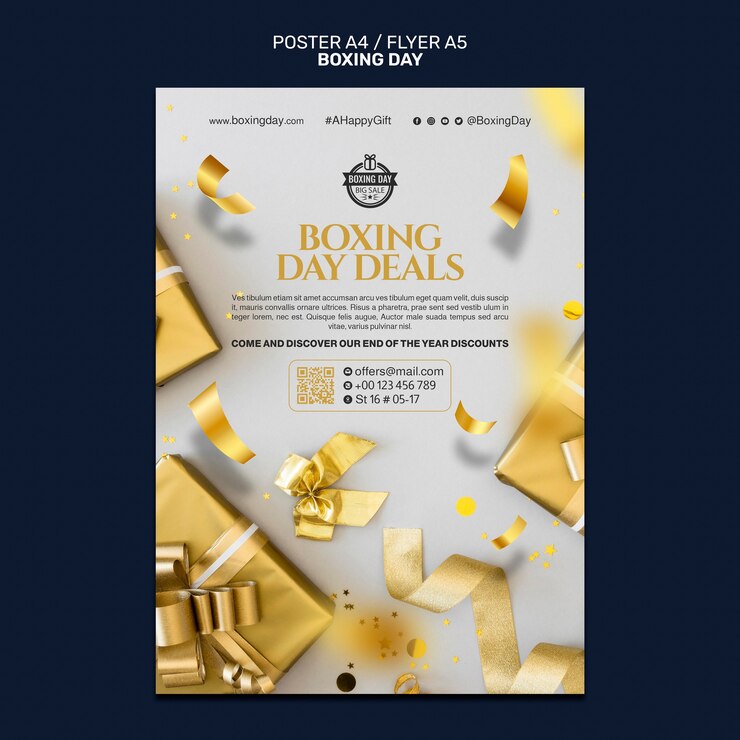 PSD grátis design de modelo de vendas do boxing day