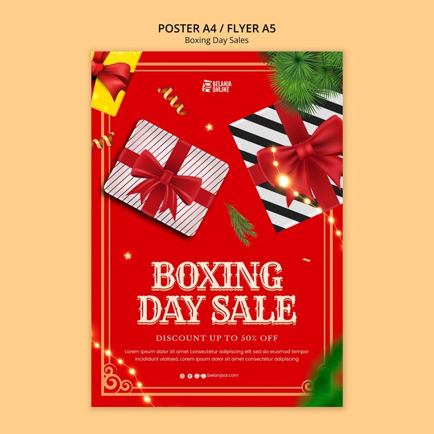 Design de modelo de vendas do Boxing Day