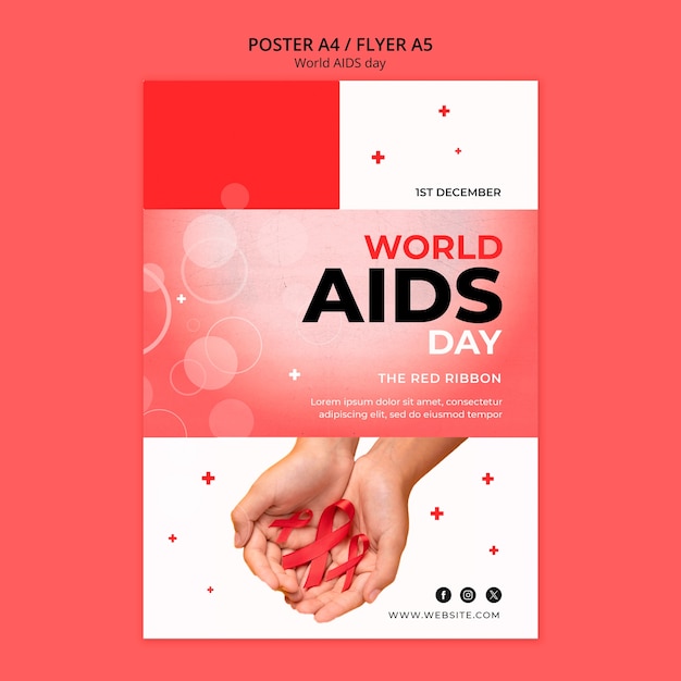 PSD grátis design de modelo do dia mundial da aids