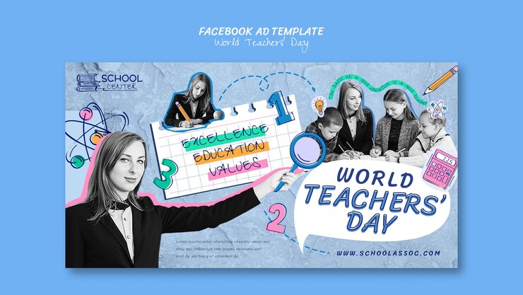 PSD grátis design de modelo do dia mundial dos professores