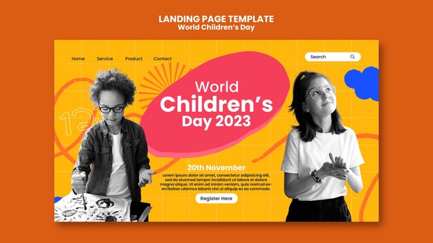 Design de modelo para o Dia Mundial da Criança