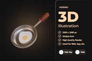PSD grátis design de panela de ícone de cozinha 3d