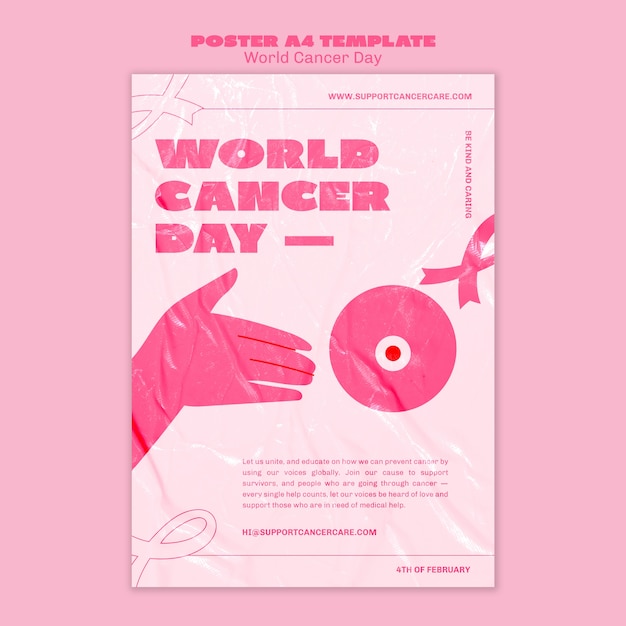 PSD grátis design de pôster do dia mundial do câncer