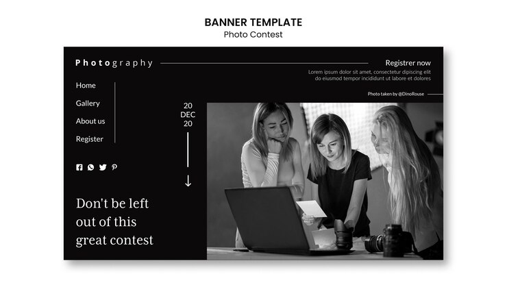 PSD grátis design do modelo do banner do concurso de fotos