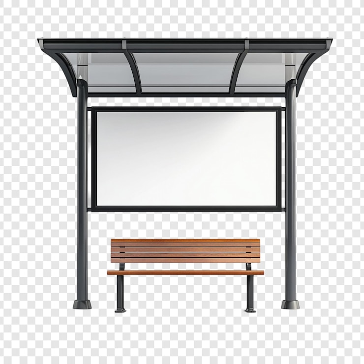 PSD grátis design moderno de banco de parada de ônibus e outdoors em branco