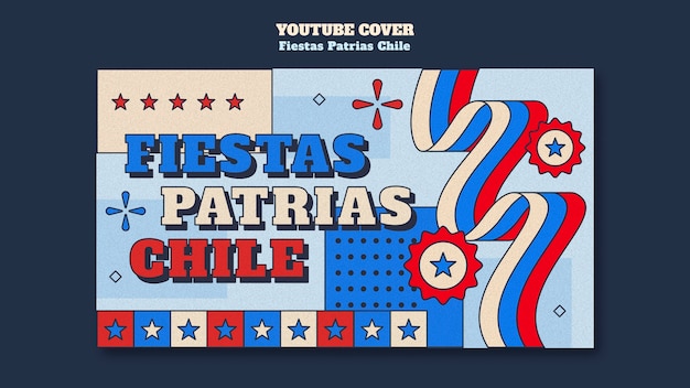 PSD grátis design plano fiestas patrias chile capa do youtube