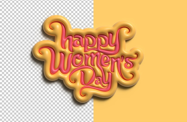 Dia da Mulher 3D Render Ilustração Design.