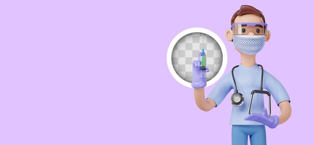 Dia da vacinação Ilustração 3D de fundo