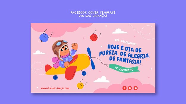 Dia das crianças de design plano no modelo do brasil