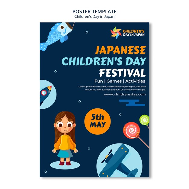 Dia das Crianças no Japão modelo de celebração