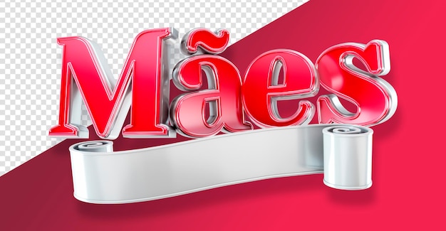 PSD grátis dia das mães logotipo 3d dia das maes no brasil