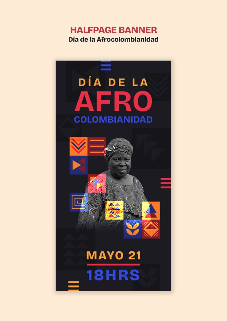 PSD grátis dia de la afrocolombianidad projeto de modelo