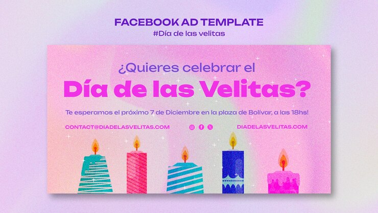 PSD grátis dia de las velitas celebração modelo de facebook