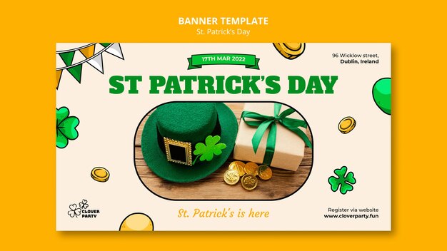 Dia de São Patrício celebra modelo de banner horizontal
