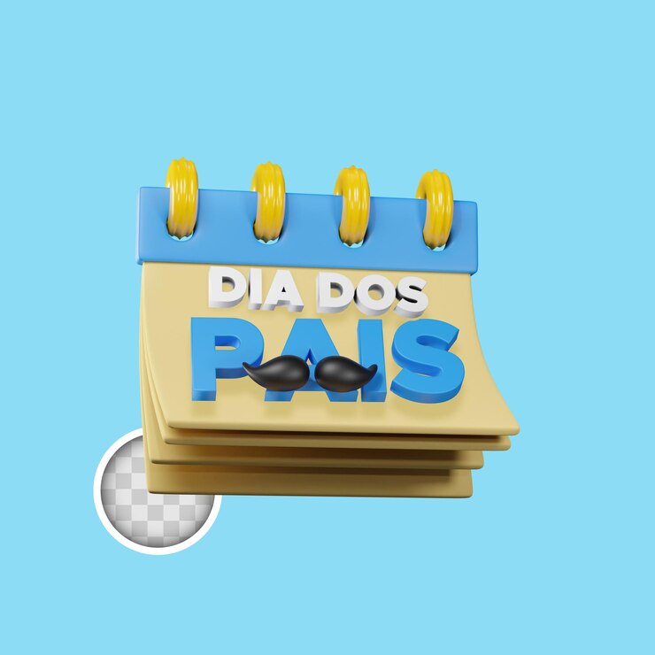 PSD grátis dia dos pais ilustração 3d do calendário do dia do pai 39