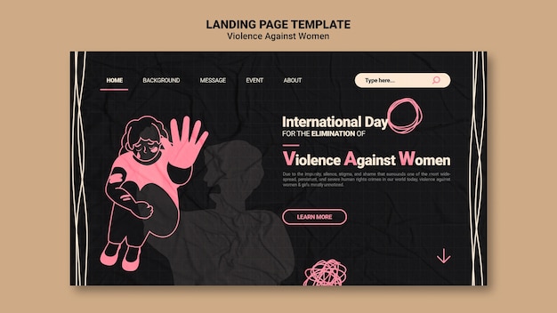 PSD grátis dia internacional pela eliminação da violência contra as mulheres web template