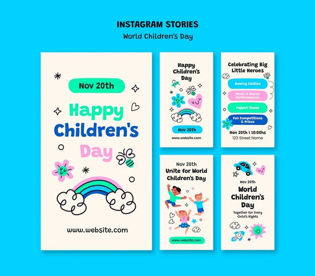 Dia Mundial da Criança Instagram histórias modelo de design