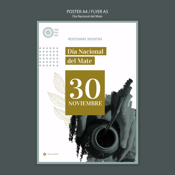 PSD grátis dia nacional do cartaz de bebidas mate