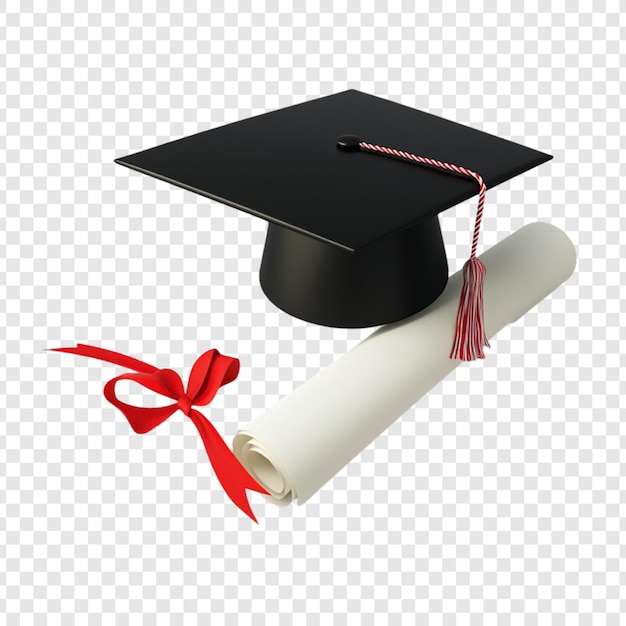 Diploma de graduação e fita vermelha Um símbolo de realização acadêmica
