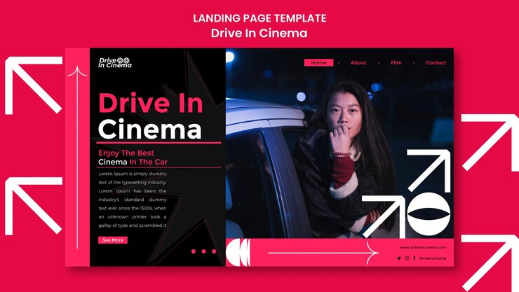 PSD grátis dirija no design do modelo de cinema