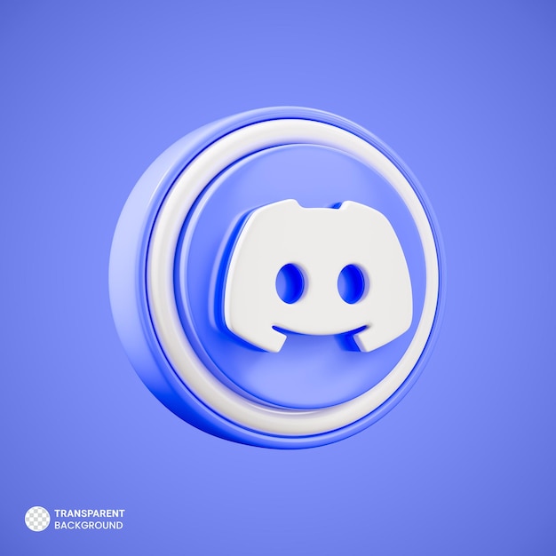 Discord logotipo 3d ícone de mídia social isolado