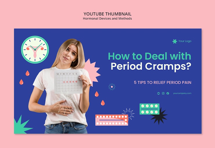 PSD grátis dispositivos e métodos hormonais design de modelo de miniatura do youtube