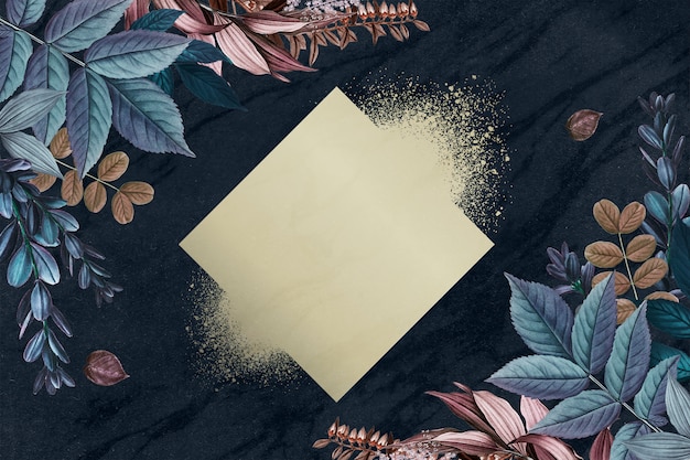 Distintivo decorado com folhas