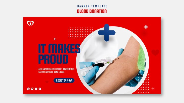 PSD grátis doando modelo de banner de sangue