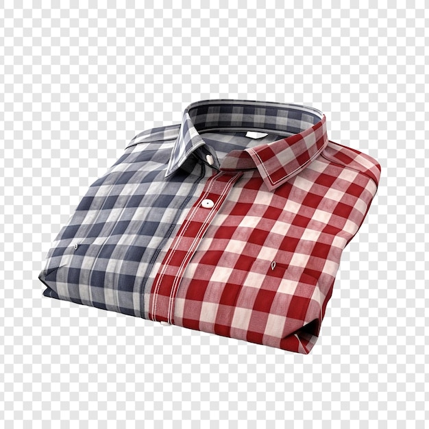 Duas camisas estão em uma superfície xadrez isolada em fundo transparente