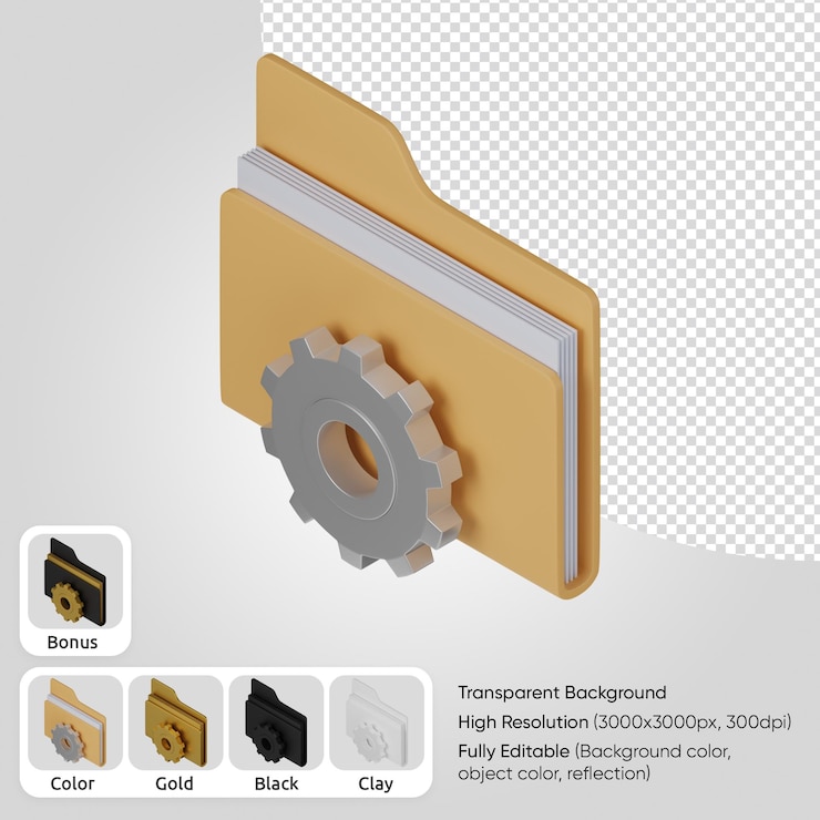PSD grátis edição de pastas 3d