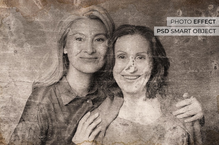 PSD grátis efeito danificado na fotografia