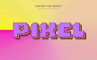 PSD grátis efeito de estilo de texto 3d arcade de pixel de 8 bits