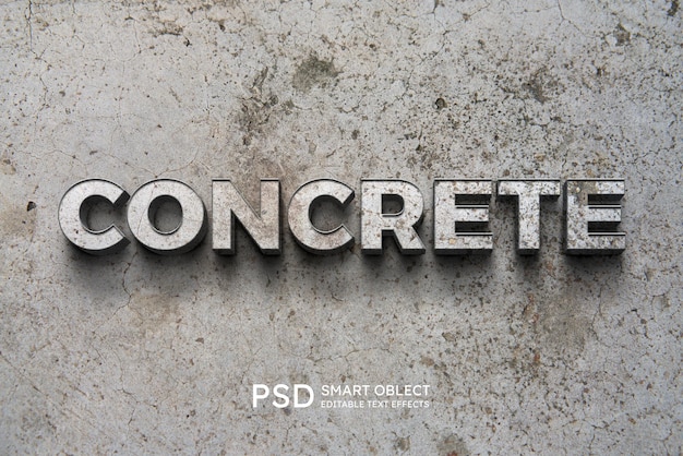 PSD grátis efeito de estilo de texto concreto