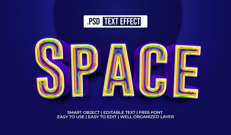 PSD grátis efeito de estilo de texto de espaço