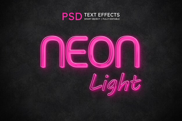 Efeito de estilo de texto de luz neon