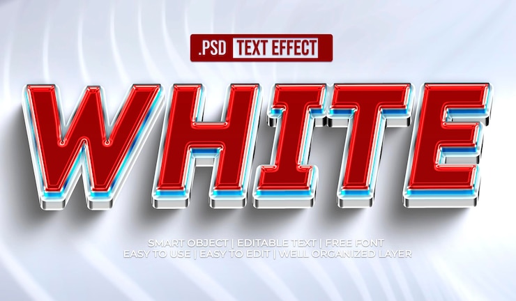 PSD grátis efeito de estilo de texto em branco