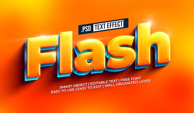 PSD grátis efeito de estilo de texto em flash